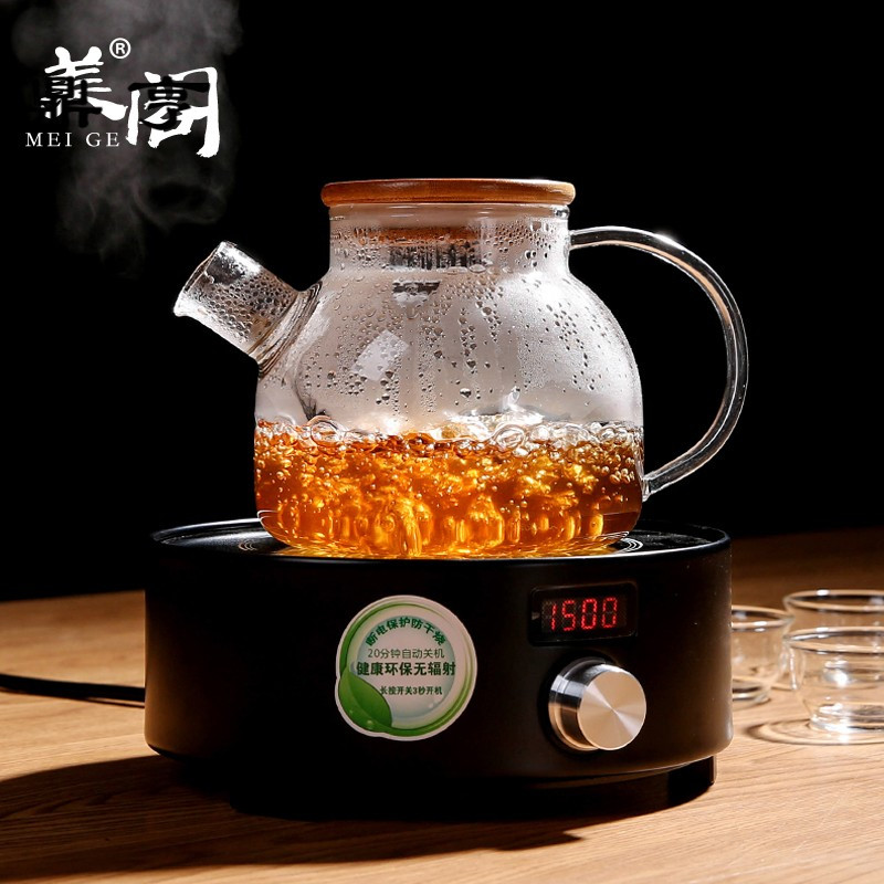 鼎亨玻璃茶具花茶壶过滤水果泡茶壶耐热泡水壶加热电陶炉套装家用
