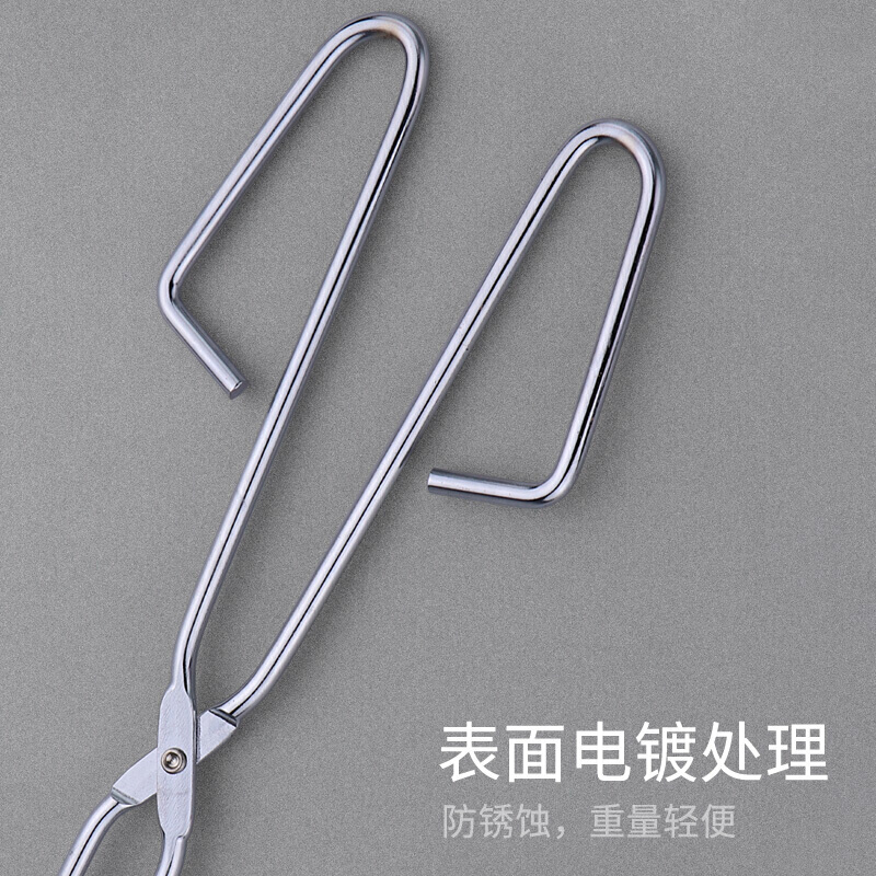 加长火钳 炭火煤球钳子垃圾夹拾物器不锈钢火钳家用加长夹捡垃圾的夹子清洁卫生钳烧烤木炭 30cm套柄电镀垃圾钳626107高清大图