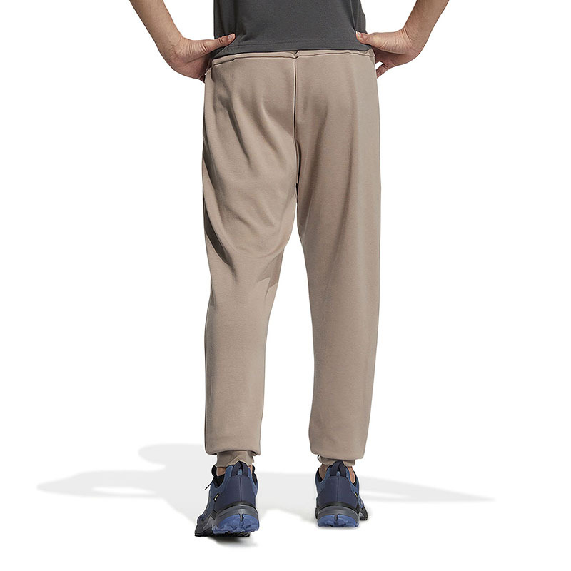 adidas KNIT PANTS 罗纹裤口户外针织运动裤 男款 粉棕色 IC4477