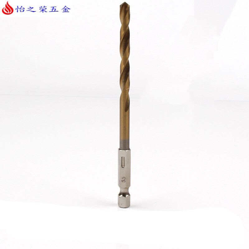 六角柄麻花钻头镀钛13PC风批组套高速钢电动螺丝刀麻花钻头 六角柄钻头(5.5mm)图片
