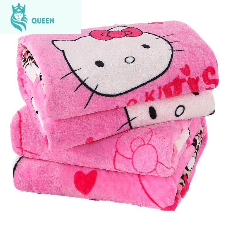 恋名媛毛毯被子床单铺床儿童毯珊瑚绒空调毯加厚加绒可爱卡通午睡办公