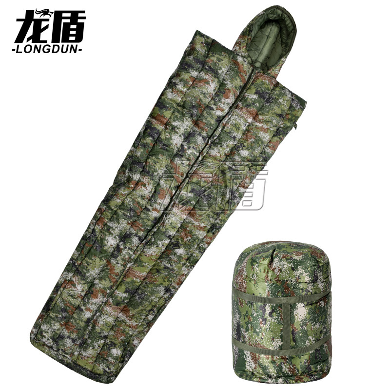 龙盾 户外大衣式睡袋 加厚保暖成人单人野营睡袋 1.5KG丛林荒漠
