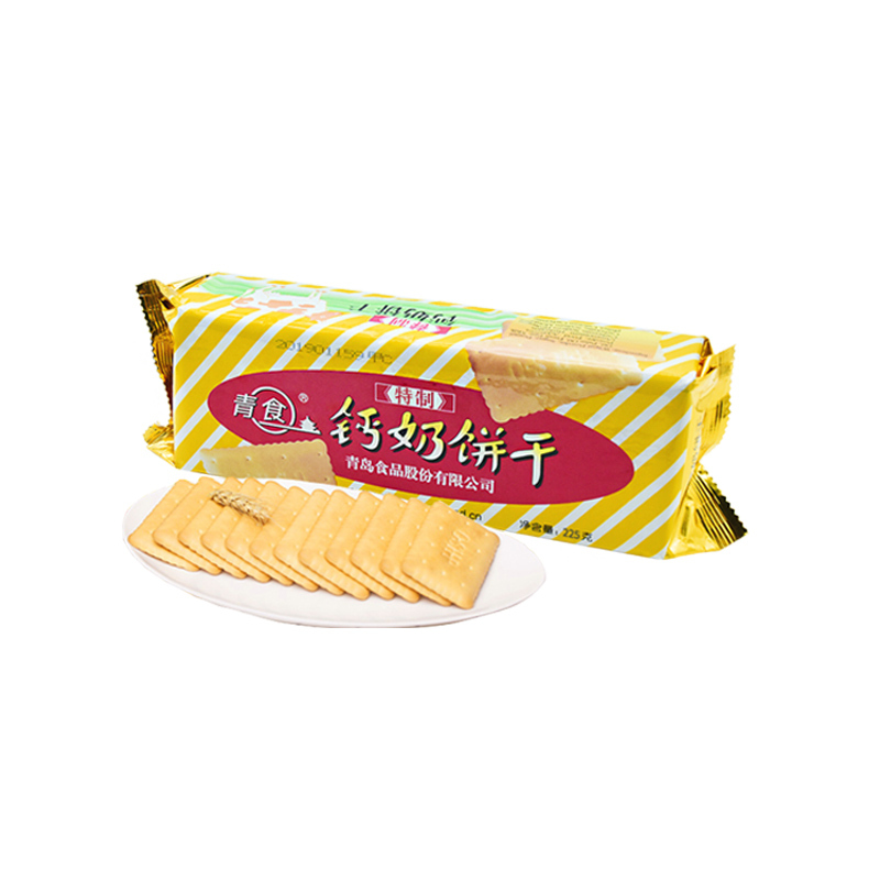 青食特制钙奶饼干225g-L