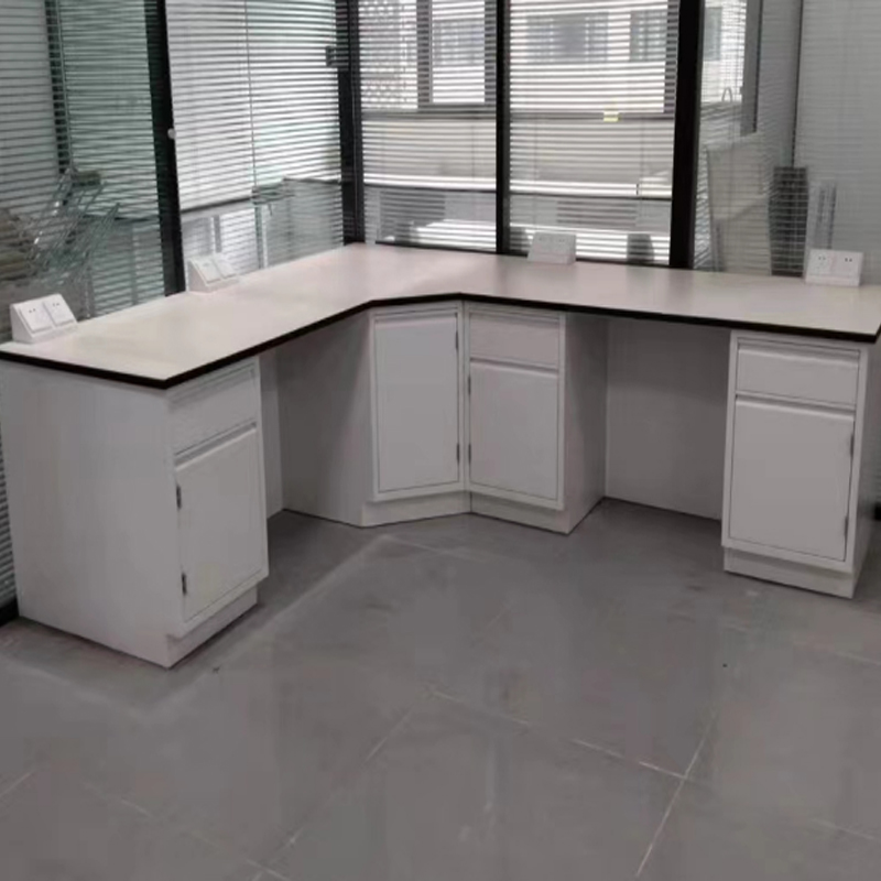 DXBG全钢中央台试验台带吊柜化学实验台室桌工作台钢木边台立柜操作台高清大图