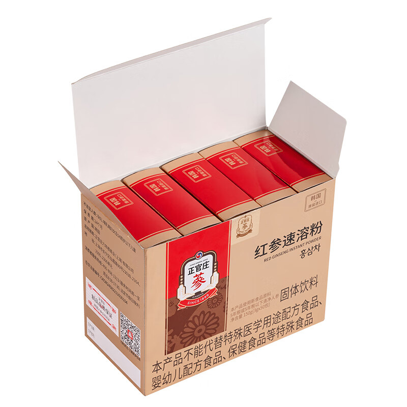 正官庄红参速溶粉冲泡方便改善睡眠质量条形包装3g*50包高清大图