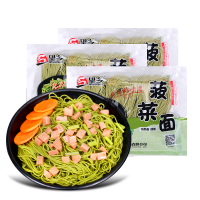 望乡菠菜面400g*6袋 快熟面湿面火锅面筋道耐煮菠菜汁挂面