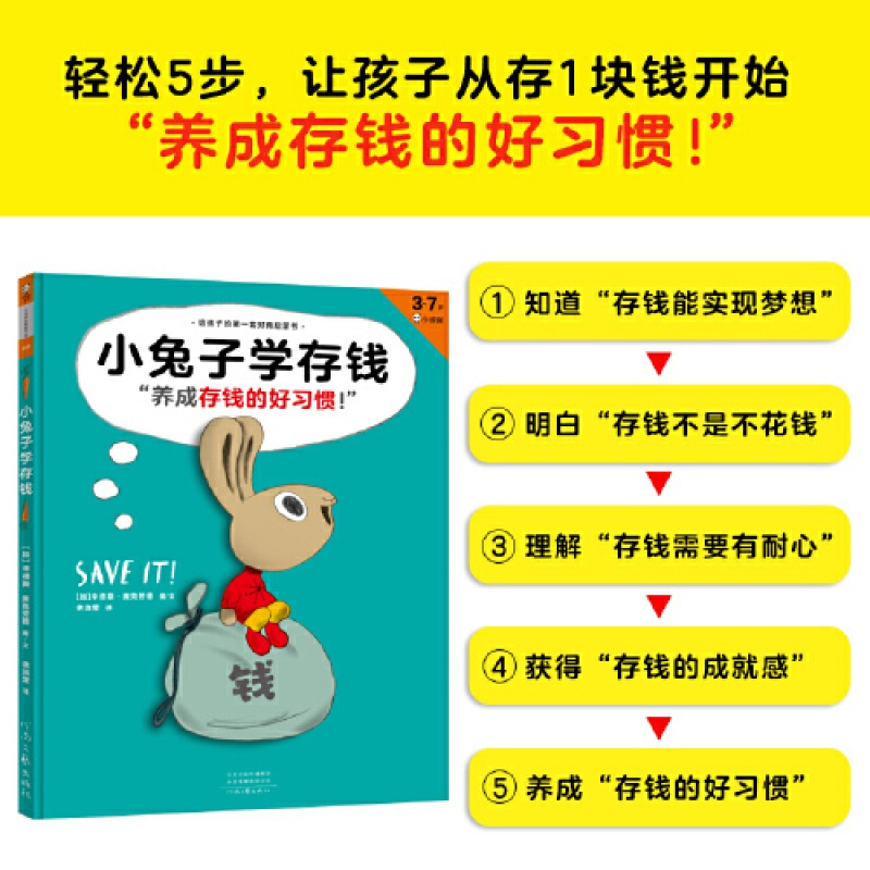 正版网正版童书 小兔子学花钱系列全套3册3-7岁儿童财商启蒙绘本