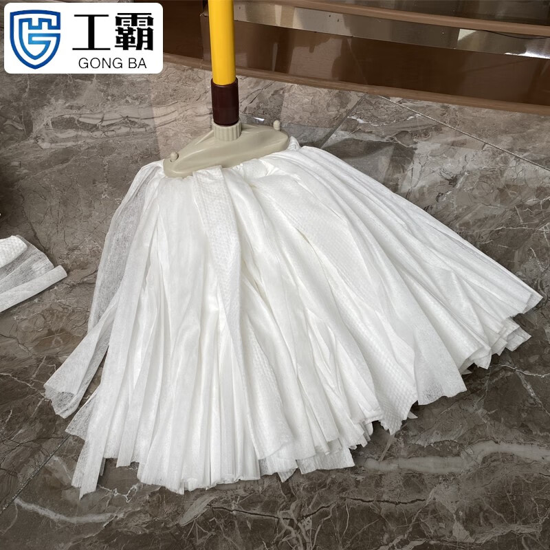 工霸(GONGBA)铁杆无纺布拖把 加长加粗吸水拖布墩布酒店物业地拖水拖 杆长1.2米高清大图