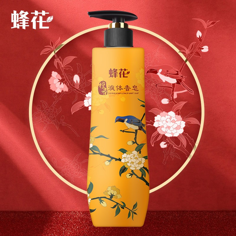 蜂花檀香沐浴露液体精油香皂液留香长久男女士通用故宫文创檀香/沉香/琥珀(香型随机) 500ml*2瓶