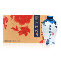 沙洲优黄 黄酒 青花八年陈 半干型 12.8度 经典苏派黄酒 450ml*6瓶 整箱装
