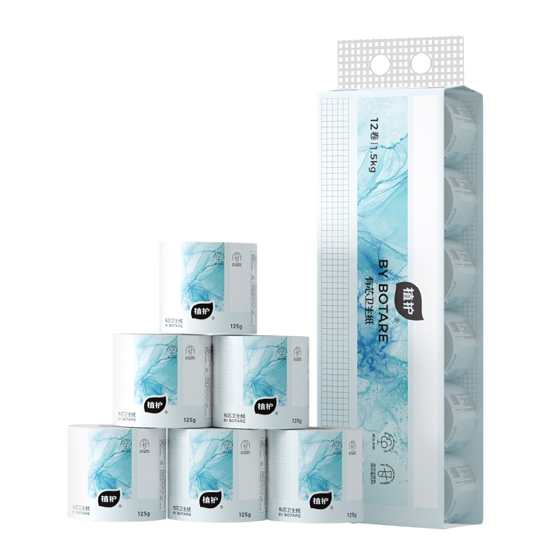 植护 气垫有芯 卫生纸(碎冰蓝系列)100*120/5层 125g 12卷*1提ZH408735N12*1高清大图