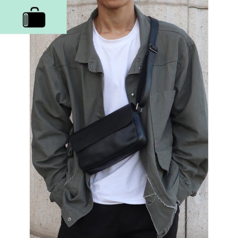 休闲小挎包学生复古百搭单肩包时尚手机包男街头潮牌日系斜挎包NEW LAKE男士斜挎包图片