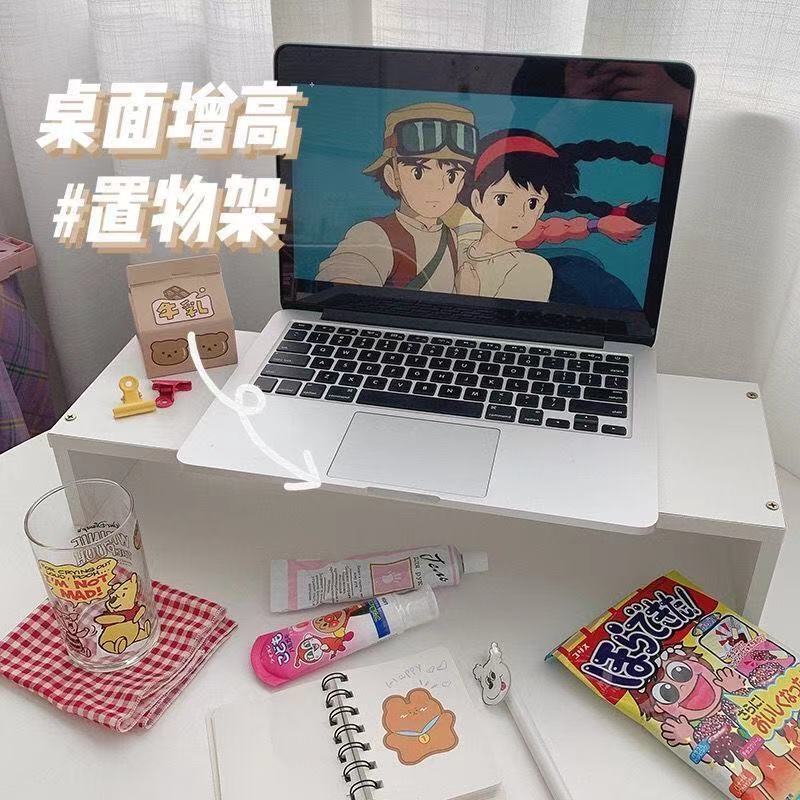 单层桌面增高架 ins风简约宿舍桌面书架简易置物架木质组合柜 学生寝室桌上收纳架
