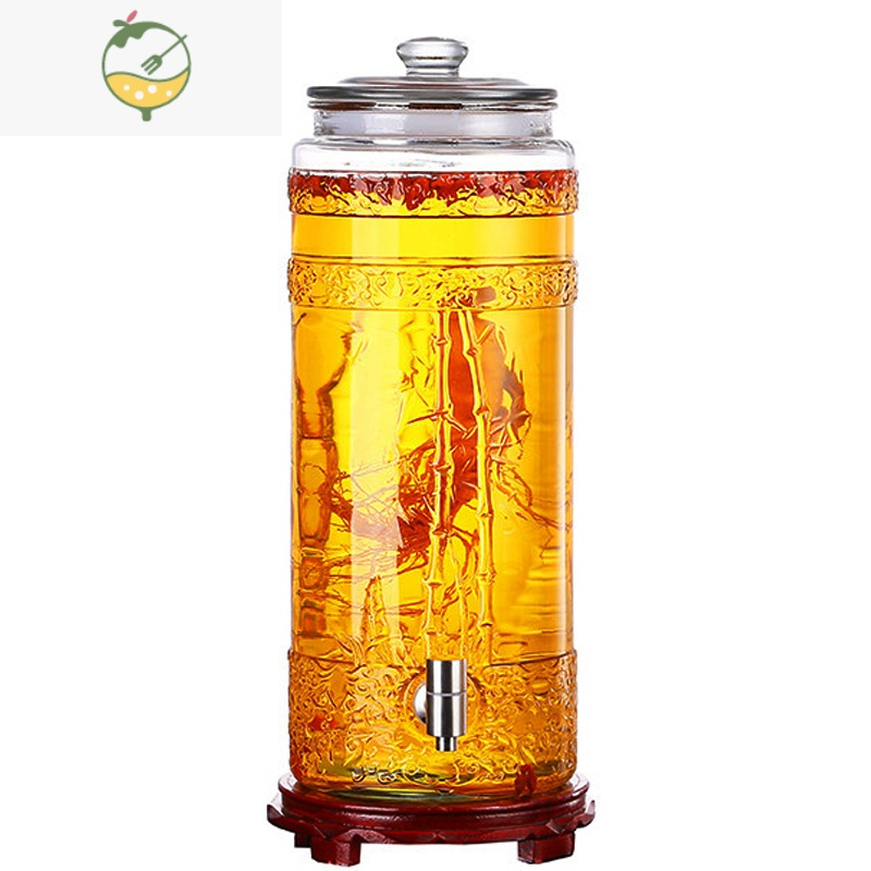 yicheng玻璃泡酒瓶带龙头家用大号30斤自酒壶
