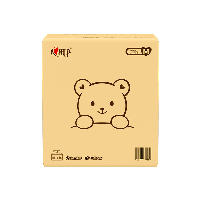 心相印(Mind Act Upon Mind) 婴儿抽纸三层100抽18包*1箱 DT13100(箱装)高清大图