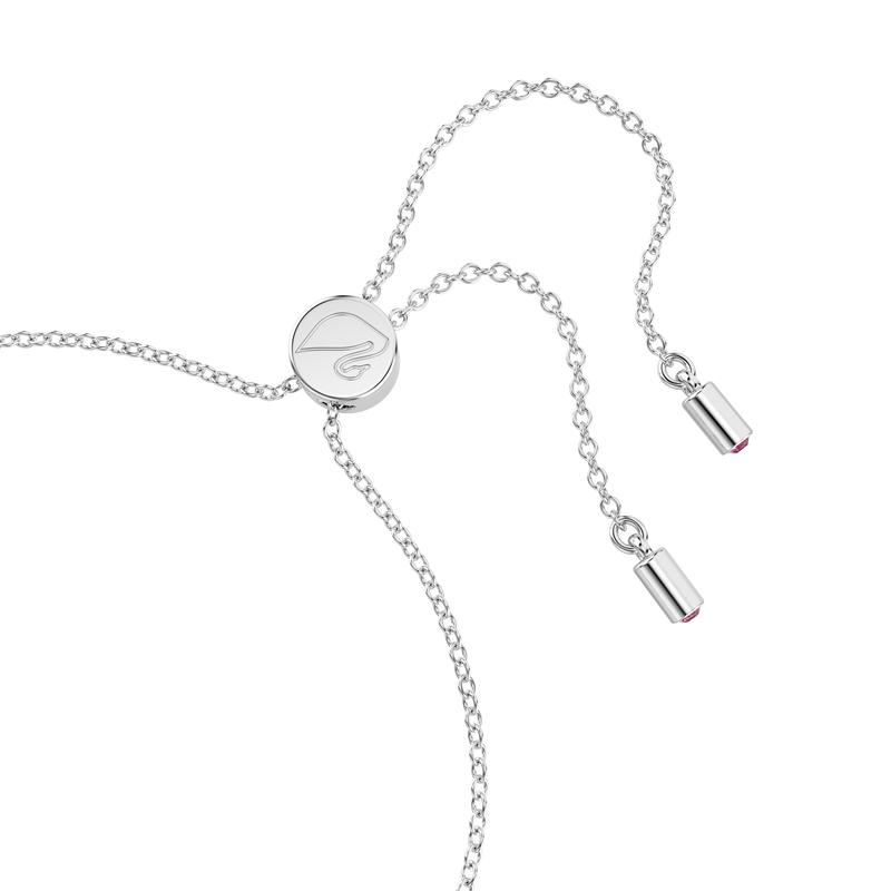 Swarovski施华洛世奇女士浪漫爱心蝴蝶结手链粉色水晶镀铑滑动手高清大图