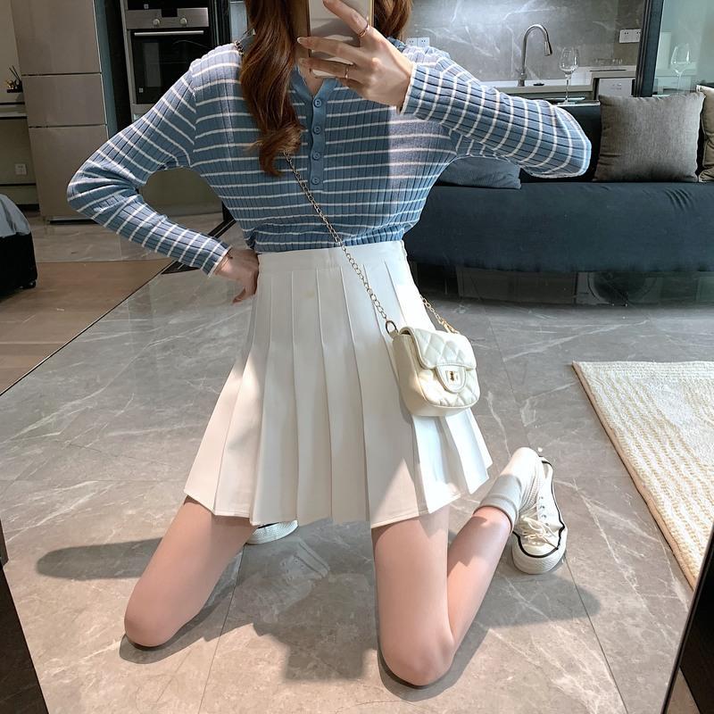 白色百褶裙半身裙女夏高腰显瘦a字短裙半身裙春夏款黑色百褶裙夏黑色