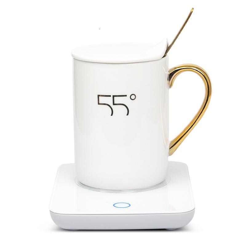 贝丽 暖暖杯养生杯生日带勺55度保温加热杯子保温碟恒温杯