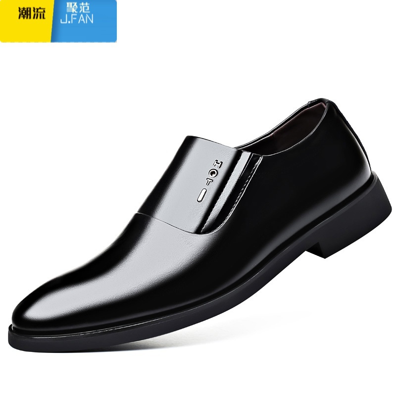 聚范2020新品男士皮鞋男鞋休闲商务正装皮鞋内增高防水工作鞋婚鞋高清大图