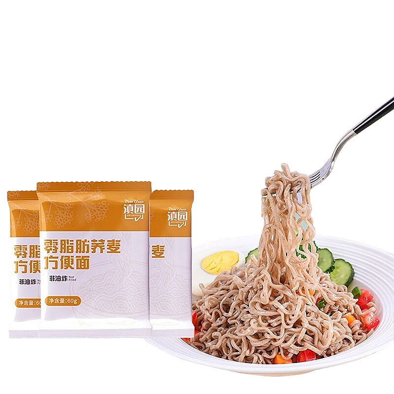 滇园0脂非油炸面抓泡面代餐速食面饼荞麦面60g*20袋