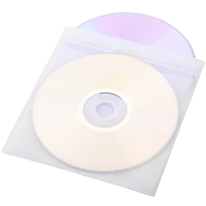 得力 3726 双面PP光盘袋CD/DVD包装袋 J光碟袋光盘套 (60个/包128*142mm)(包)