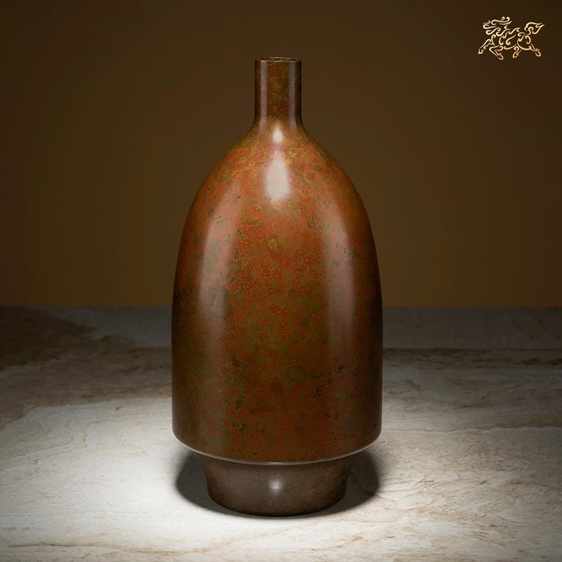 美帮汇全铜摆件《高冈铜器之九寸砲胴型》工艺品 饰品花瓶高清大图