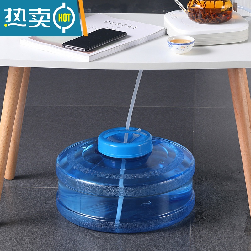 敬平扁方形矮水桶家用功夫茶纯净pc塑料储水桶泡茶用茶台饮水桶 5.5升矮长方桶+水管+刷子 装水11斤高清大图