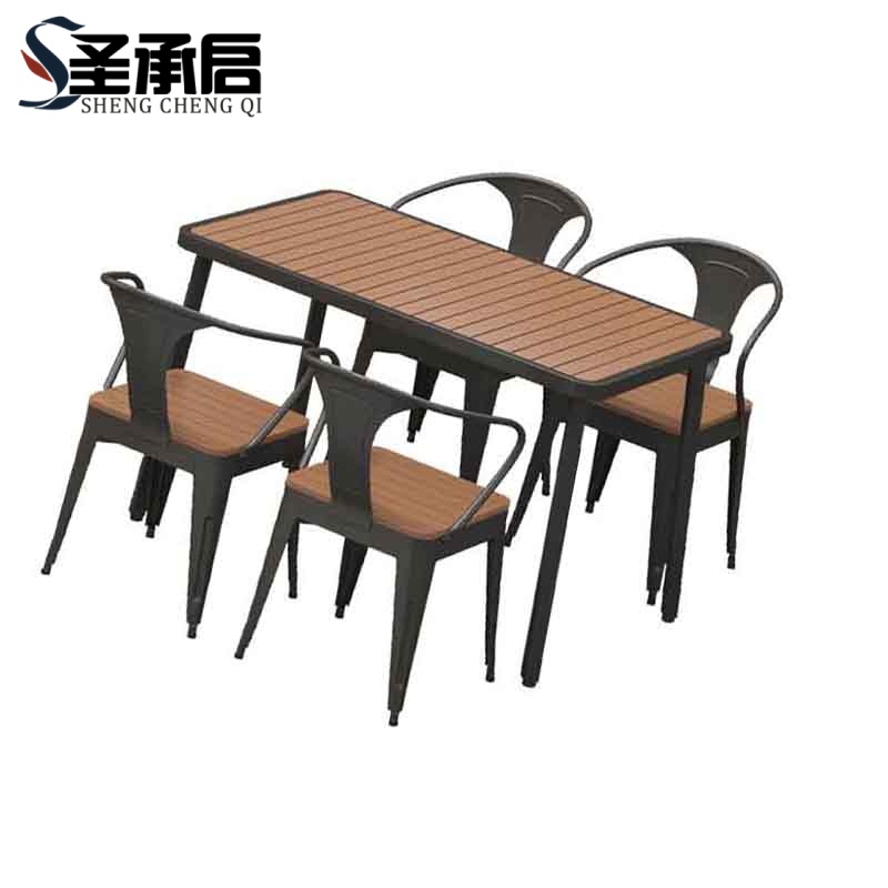 圣承启 塑木桌椅 140cm+四椅 套高清大图