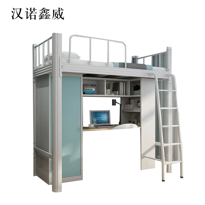 汉诺鑫威组合床公寓床员工宿舍床含衣柜书桌高清大图