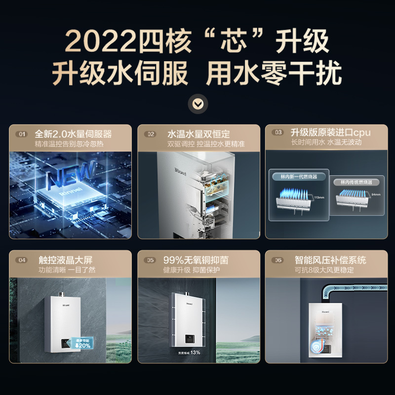 林内(Rinnai)13升燃热 JSQ26-H06水量伺服 全新升级CPU