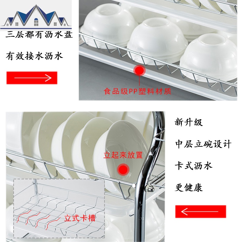 厨房置物架家用碗碟放碗架收纳架装碗筷收纳箱洗碗池沥水架收纳盒 三维工匠高清大图