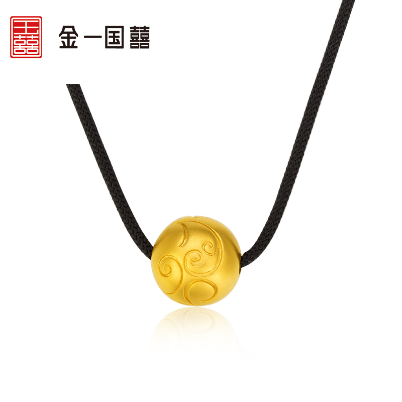 金一国囍足金古法金男女通用款福运绵长黄金吊坠传承首饰吊坠(计价)ABB45263
