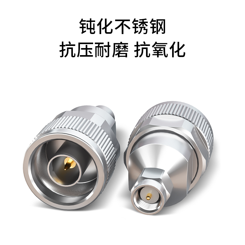 博扬 高频同轴转接器50欧 DC-18G 不锈钢 RF射频微波连接器 N公转SMA公转换器 BY-N/SMA-JJG