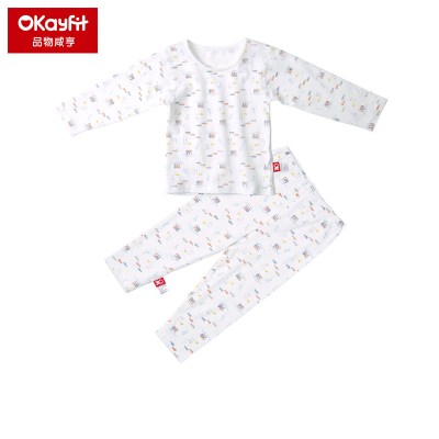 okayfit品物咸亨儿童内衣套装纯棉家居服四季装男女宝宝款