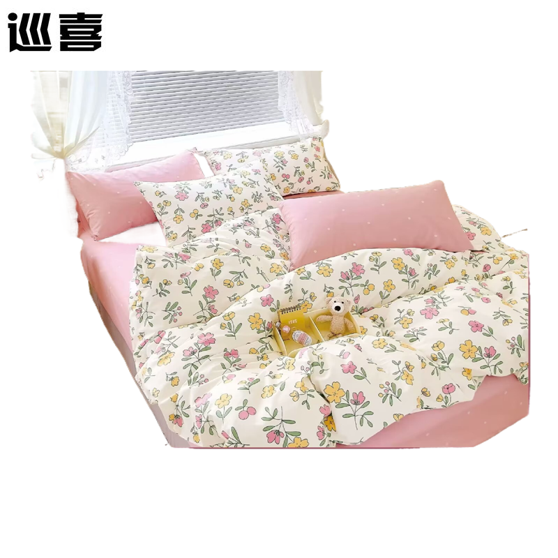 巡喜 全棉贡缎四件套 200X230cm (套)高清大图