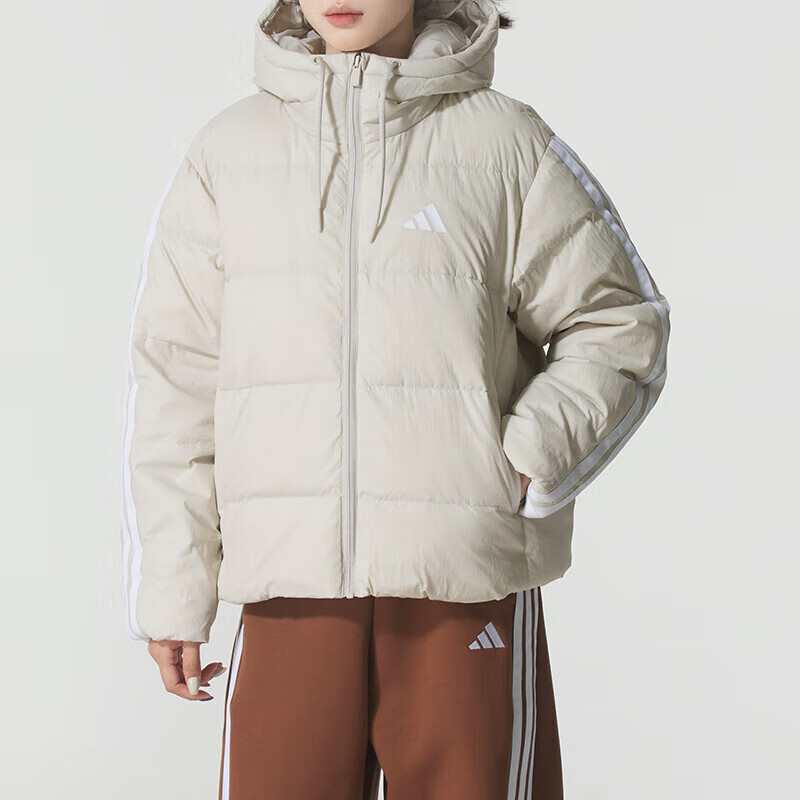 阿迪达斯 (adidas)羽绒服女装新款户外连帽日常简约运动休闲保暖短款外套KH3979 ZP高清大图