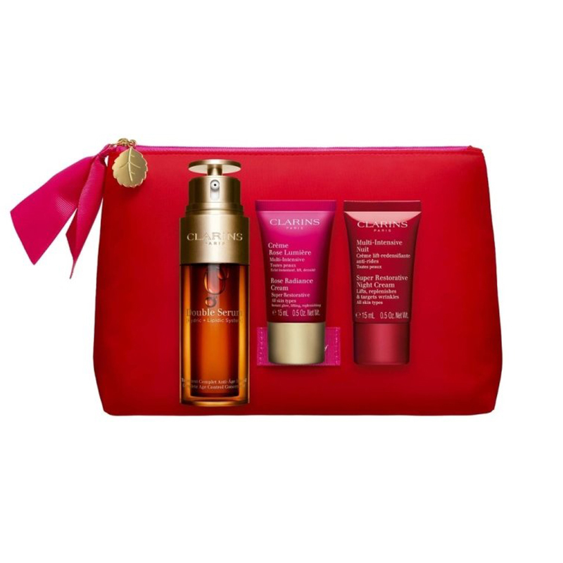 CLARINS娇韵诗三件套(双萃50ml+花样年华日霜15ml+晚霜15ml)
