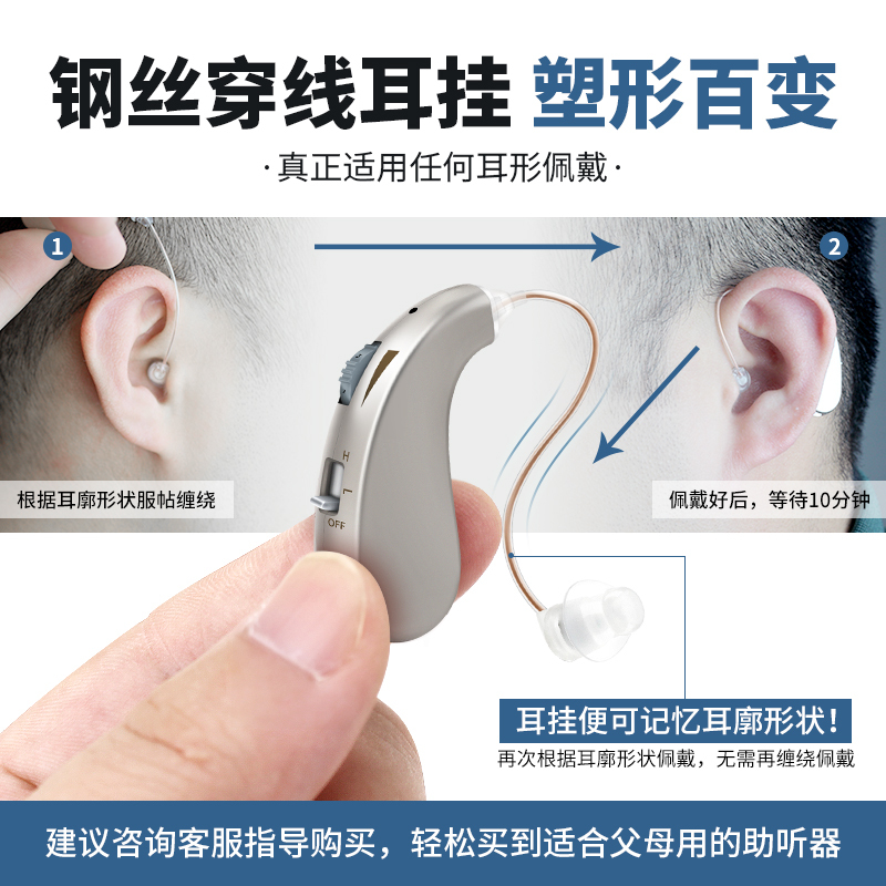 沐光助听器 老人专用正品老年人耳聋耳背年轻人无线隐形可充电式VHP-1206