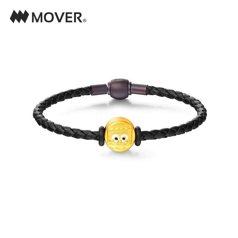 《海绵宝宝》正版授权 Mover魔吻 海绵宝宝损友之圆海绵硬金好运珠