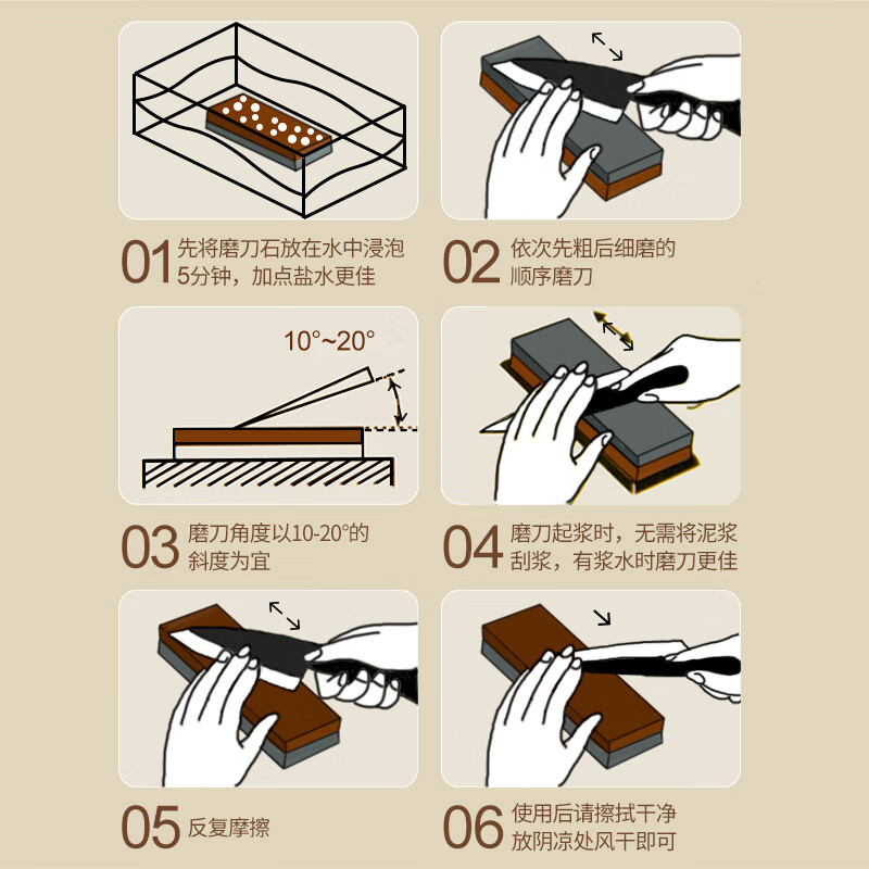 王麻子双面天然磨刀石家用 粗精磨菜刀二合一磨刀器神器高清大图