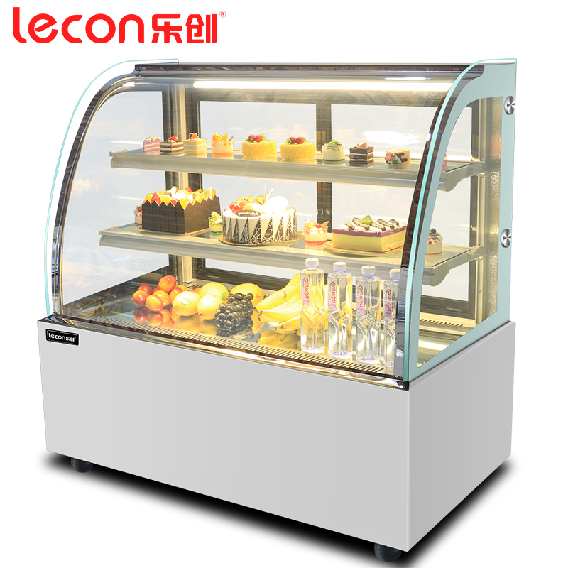 Lecon/乐创 1.8米落地式(黑/白)(弧形/直角)蛋糕柜 展示柜商保鲜冷藏熟食柜寿司卤菜点菜柜冷藏柜