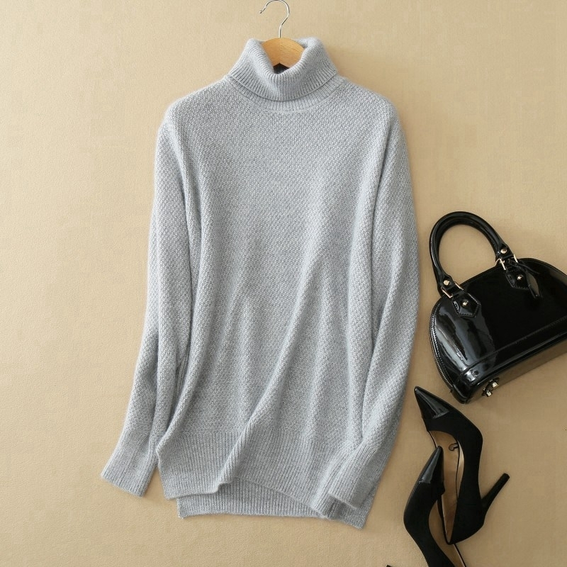 款山羊绒衫女毛衣秋冬高领套头桂花针针织衫打底衫短款加厚羊绒衫