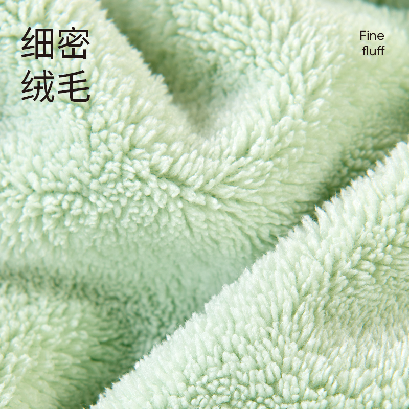 洁玉 清婉珊瑚绒70*140cm浴巾1条 J0027B 绿色高清大图
