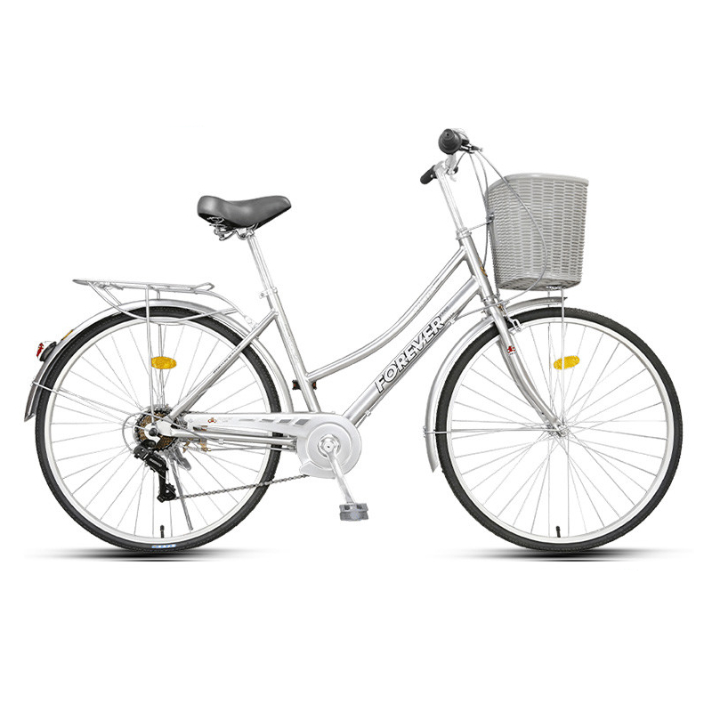 通勤自行车7速26英寸银色单辆装视频