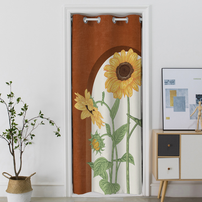 添福运 门帘隔断帘免打孔家用卧室卫生间厨房柜子遮挡布帘子北欧风门帘布艺遮挡窗帘隔断帘帘子家用卧室厨房卫生间夏季防蚊门帘高清大图