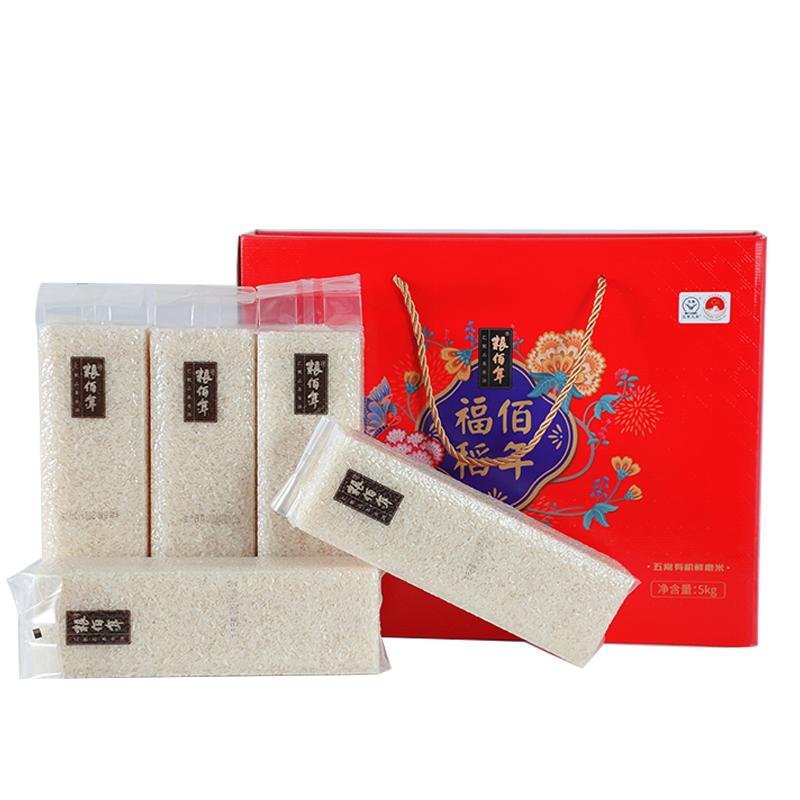 粮佰年佰年褔稻稻花香大米  礼盒1kg*5