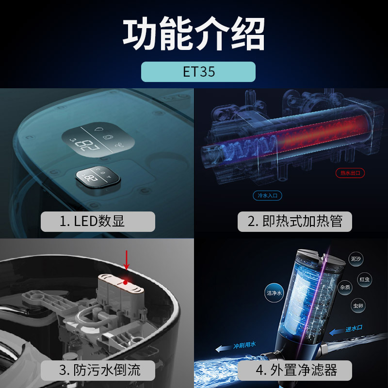 惠达家用马桶智能坐便器全自动ET31基础款-400坑距