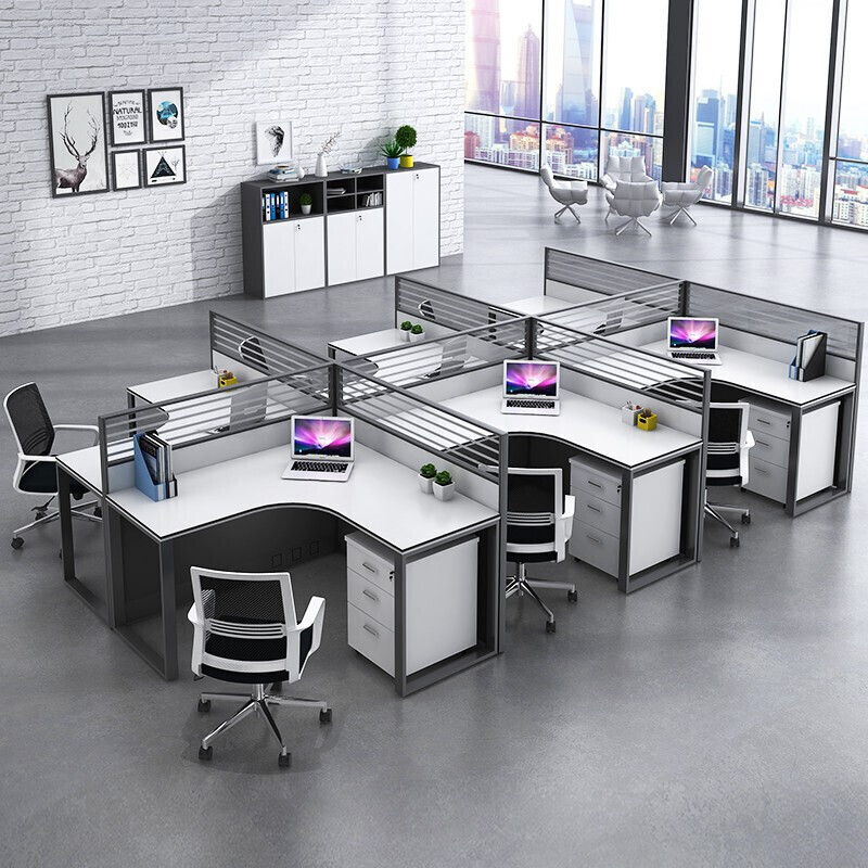 办公桌椅组合钢架款屏风办公桌职员办公桌办公家具卡座工位现代简约