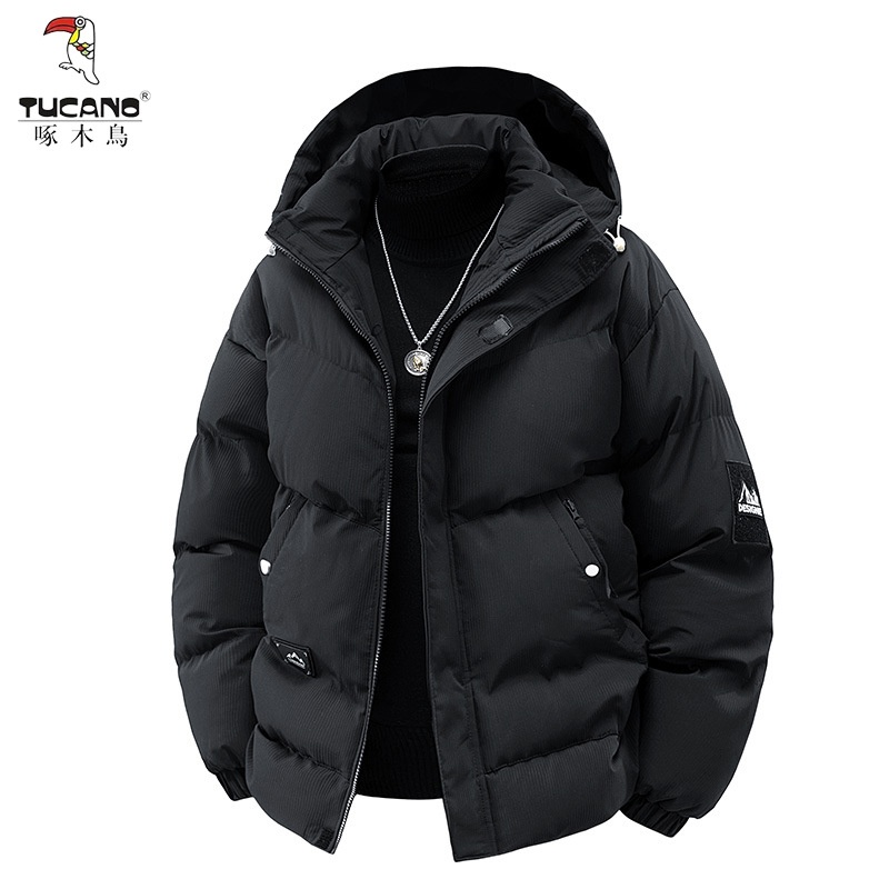 啄木鸟石墨烯高端棉服男秋冬季新款休闲连帽加厚保暖棉袄防风外棉高清大图