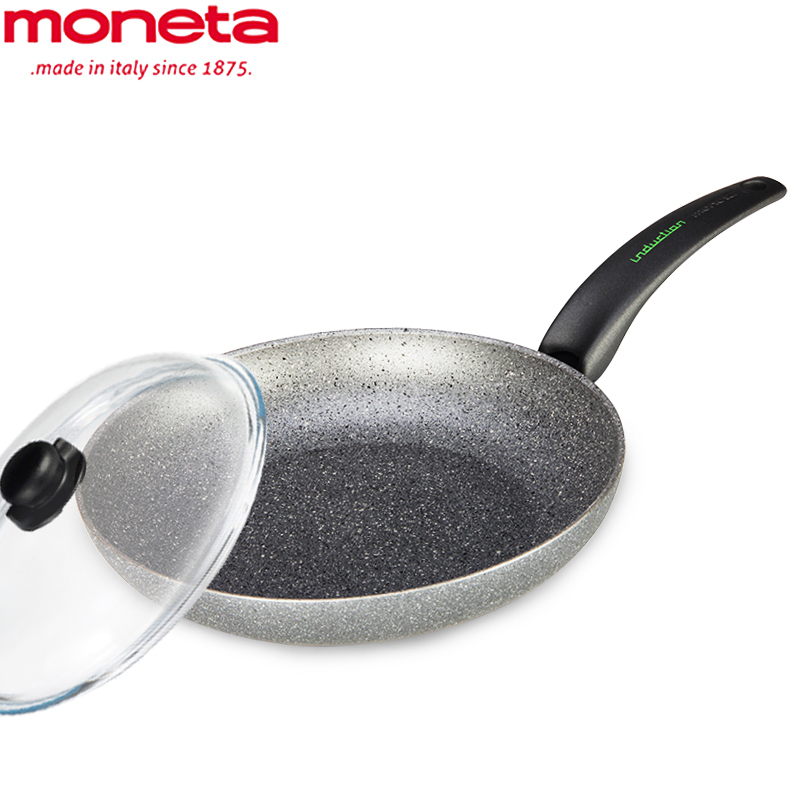 摩意达(Moneta)煎锅 stone系列 24cm 煎锅+玻璃盖 71009001 平底锅不粘锅煎锅低油烟 超轻耐磨